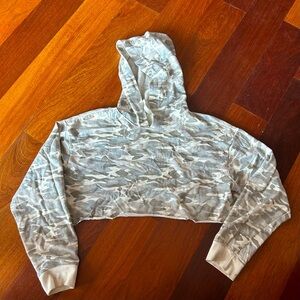 Cropped grey camo hoodie